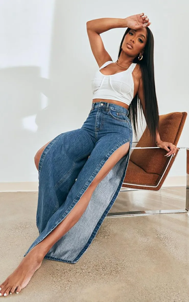 Shape Extreme Split Detail Jeans-PrettyLittleThing Outlet