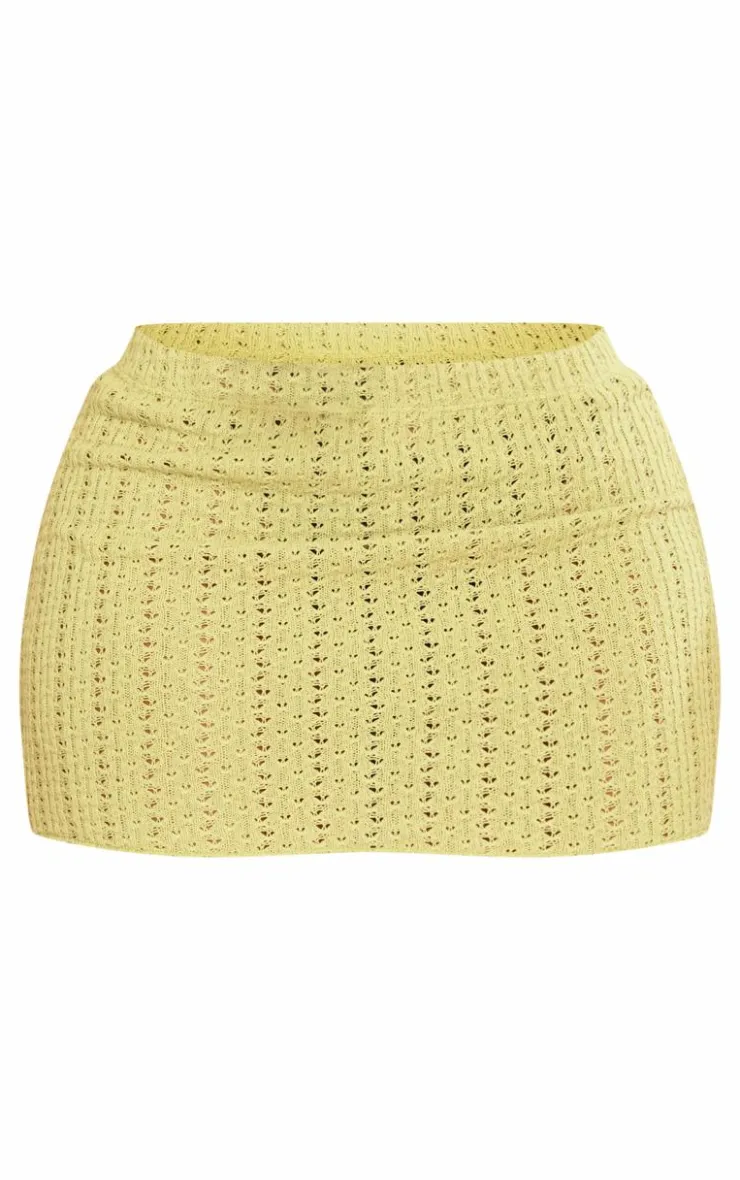 Hot PrettyLittleThing Shape Textured Mini Skirt Olive