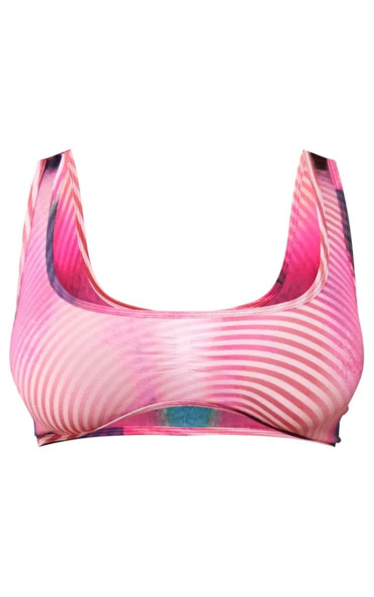 Hot PrettyLittleThing Shape Body Print Bralet Pink