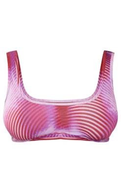 Discount PrettyLittleThing Shape Body Print Bralet Red