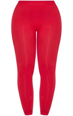 Discount PrettyLittleThing Shape Stretch Seamless Leggings Red