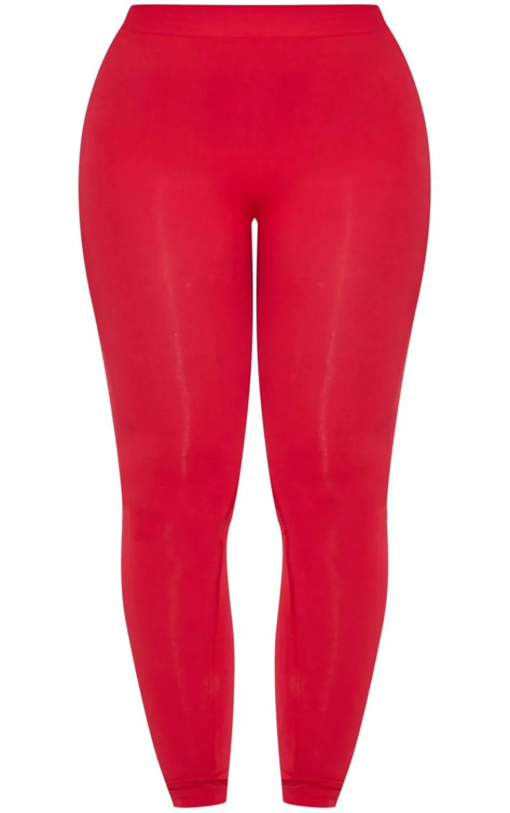 Discount PrettyLittleThing Shape Stretch Seamless Leggings Red