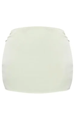 Best PrettyLittleThing Shape Satin Mini Skirt Sage Green