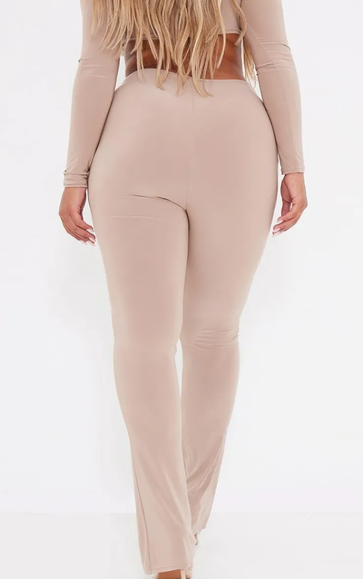 Outlet PrettyLittleThing Shape High Waisted Ring Detail Flare Leggings Taupe