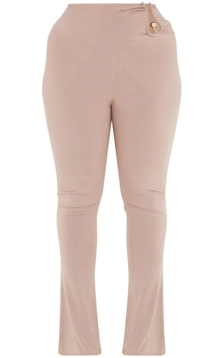 Outlet PrettyLittleThing Shape High Waisted Ring Detail Flare Leggings Taupe