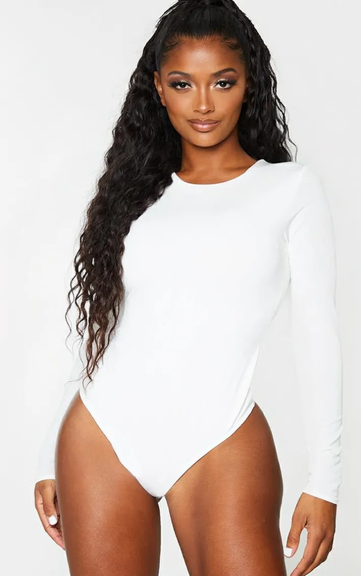 Shape White Long Sleeve Slinky Bodysuit