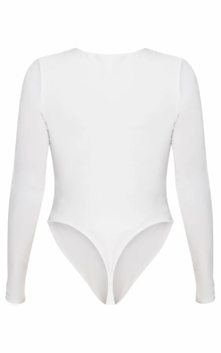 Shape White Long Sleeve Slinky Bodysuit