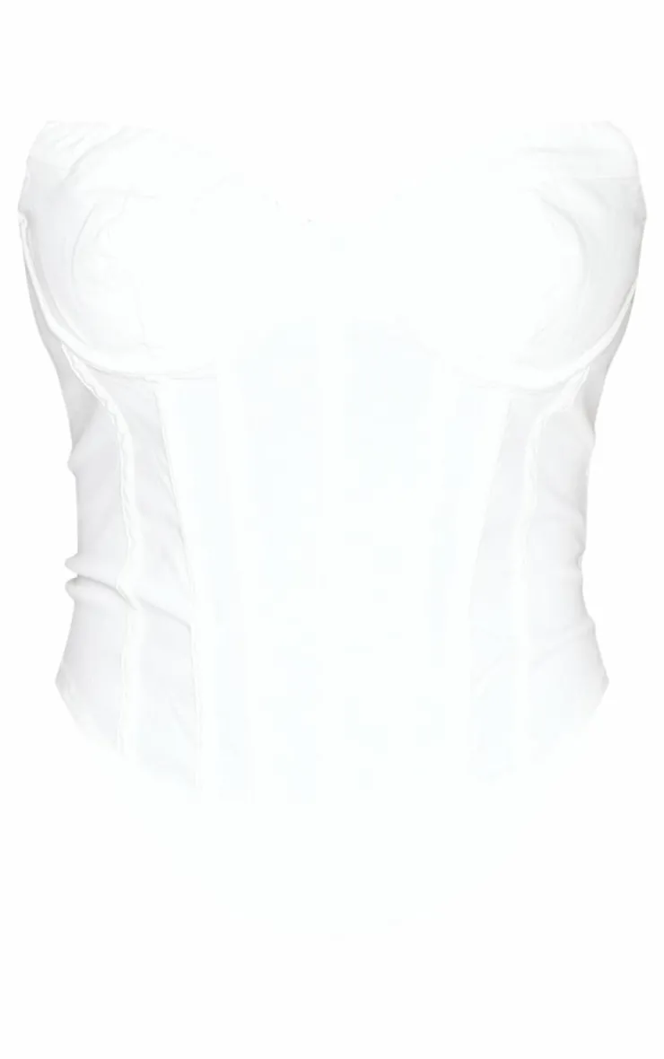 Outlet PrettyLittleThing Shape Woven Bandeau Corset White