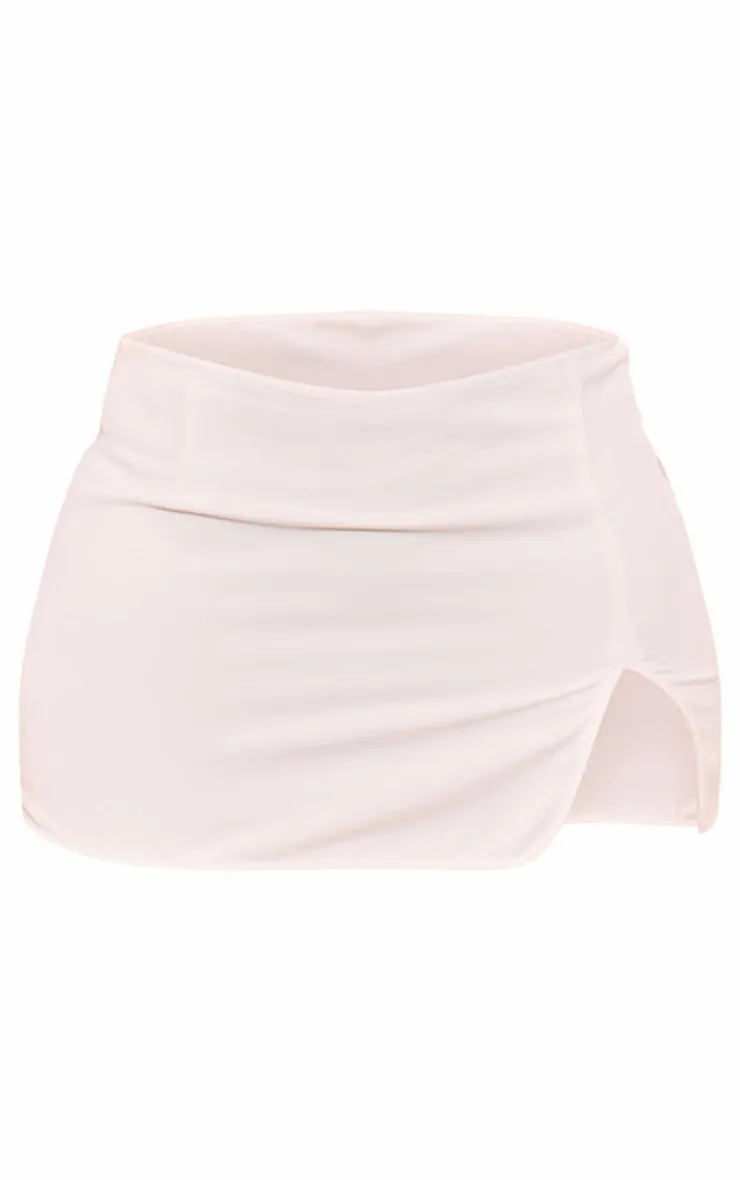 Clearance PrettyLittleThing Shape Woven Split Mini Skirt White