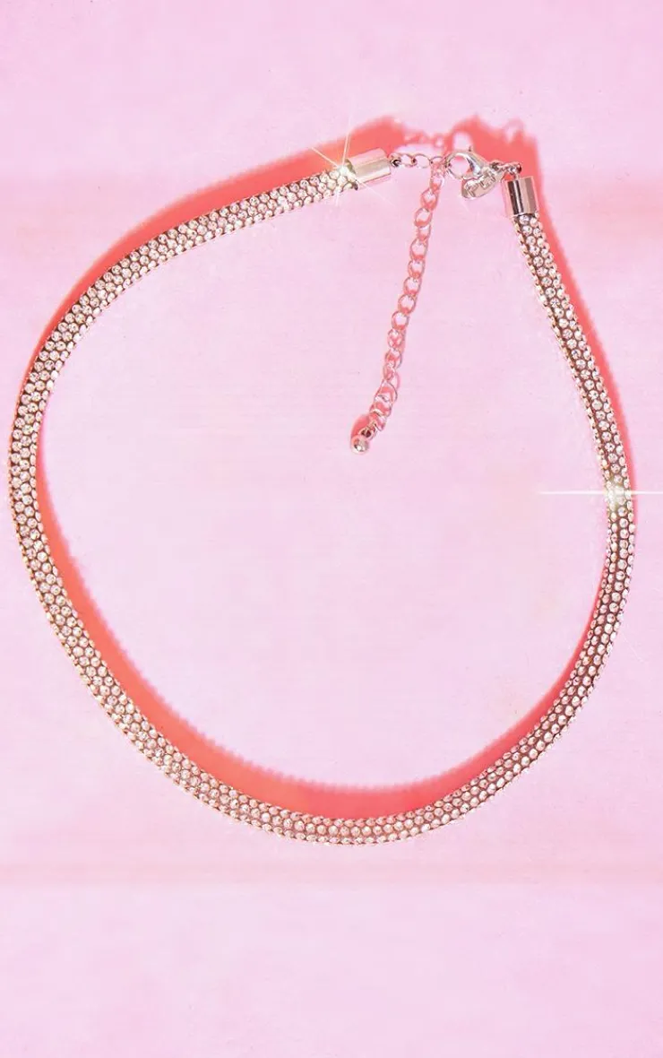 PrettyLittleThing Necklaces*Diamante Tube Choker