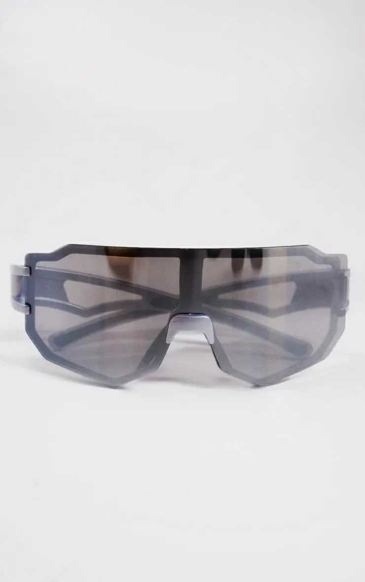 PrettyLittleThing Visor Sunglasses*Tech Mirror Frame Visor Sunglasses