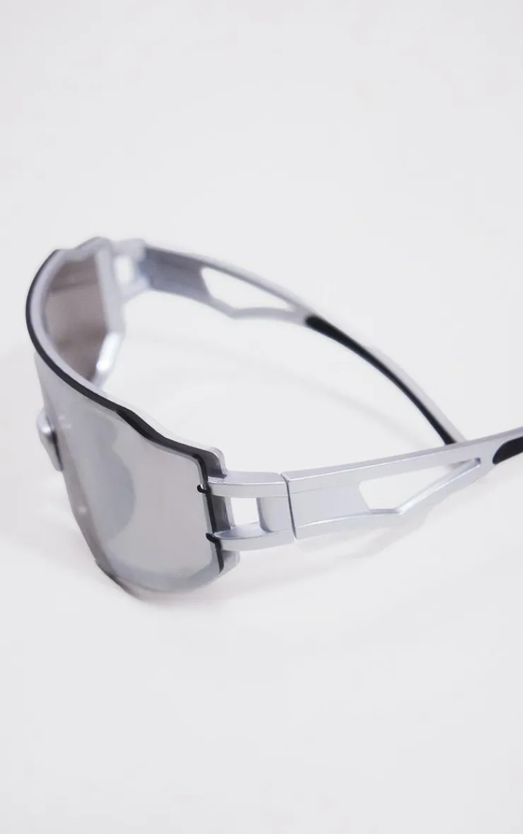 PrettyLittleThing Visor Sunglasses*Tech Mirror Frame Visor Sunglasses