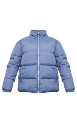 PrettyLittleThing Puffer Jackets*Soft Touch Nylon Longline Padded Panel Puffer Coat
