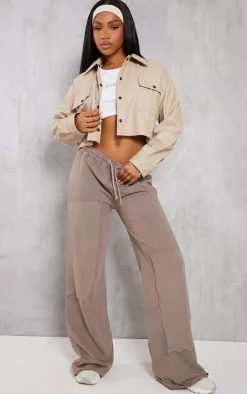 PrettyLittleThing Faux Leather Jackets*Basic Patch Pocket Front Cropped Faux Leather Jacket