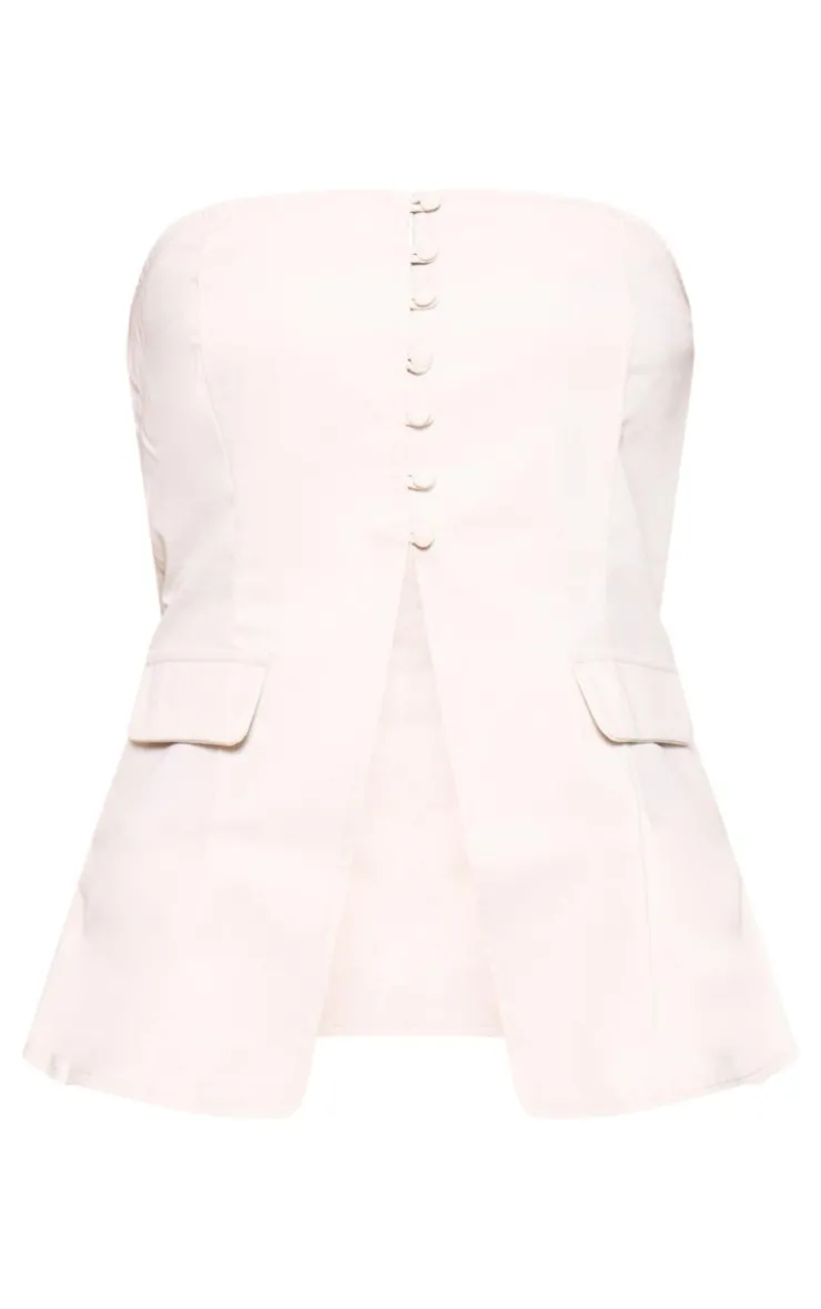 PrettyLittleThing Corsets*Button Up Split Hem Longline Corset