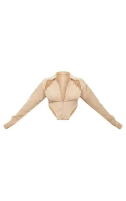 PrettyLittleThing Shirts*Lace Up Side And Front Pointed Hem Shirt