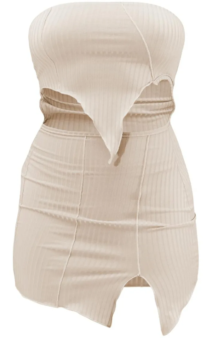 Overlocked Distressed Seam Detail Cut Out Bodycon Dress-PrettyLittleThing Outlet