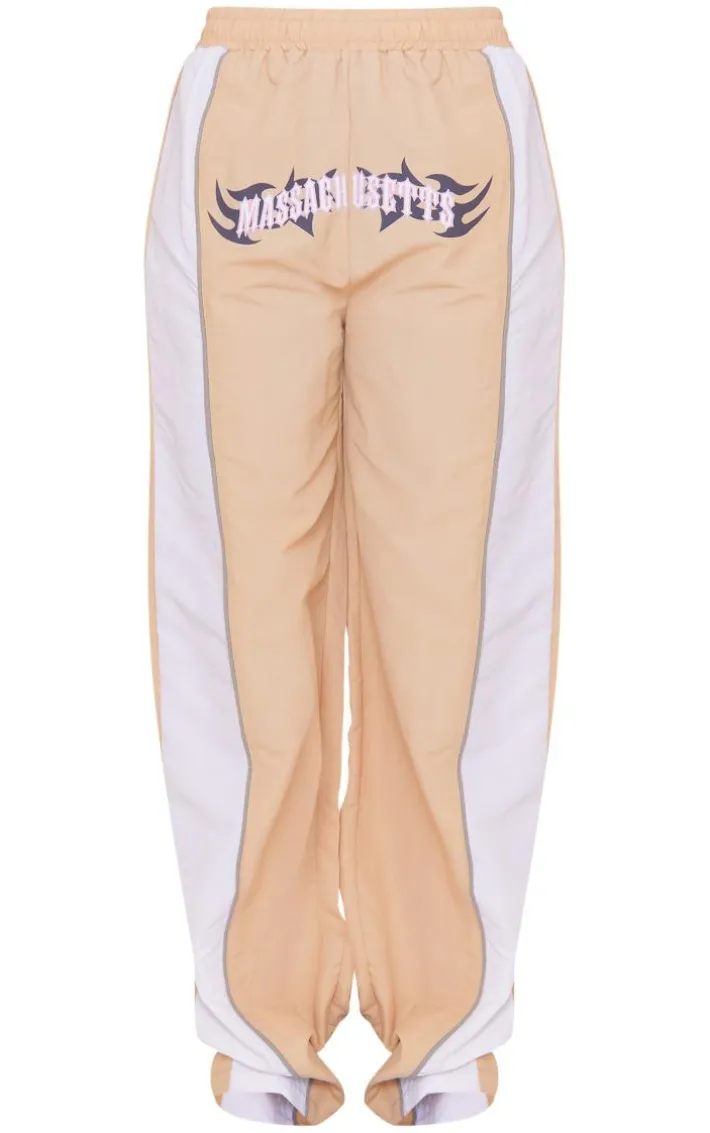 Stone Printed Front Parachute Track Pants