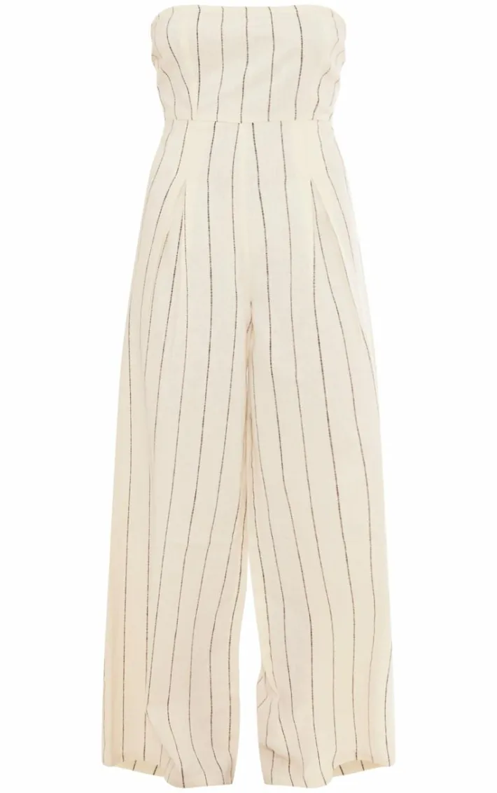 Stone Stripe Bandeau Pocket Detail Jumpsuit