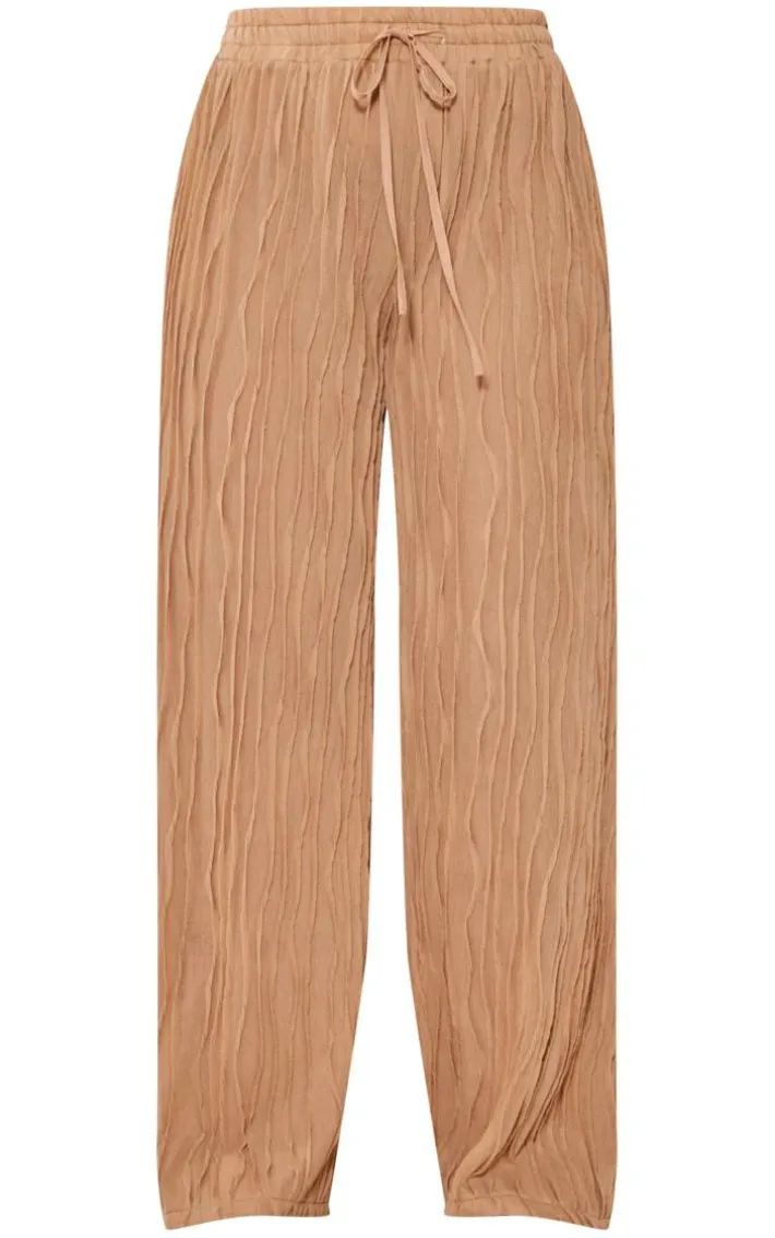 Stone Textured Jersey Floaty Wide Leg Pants