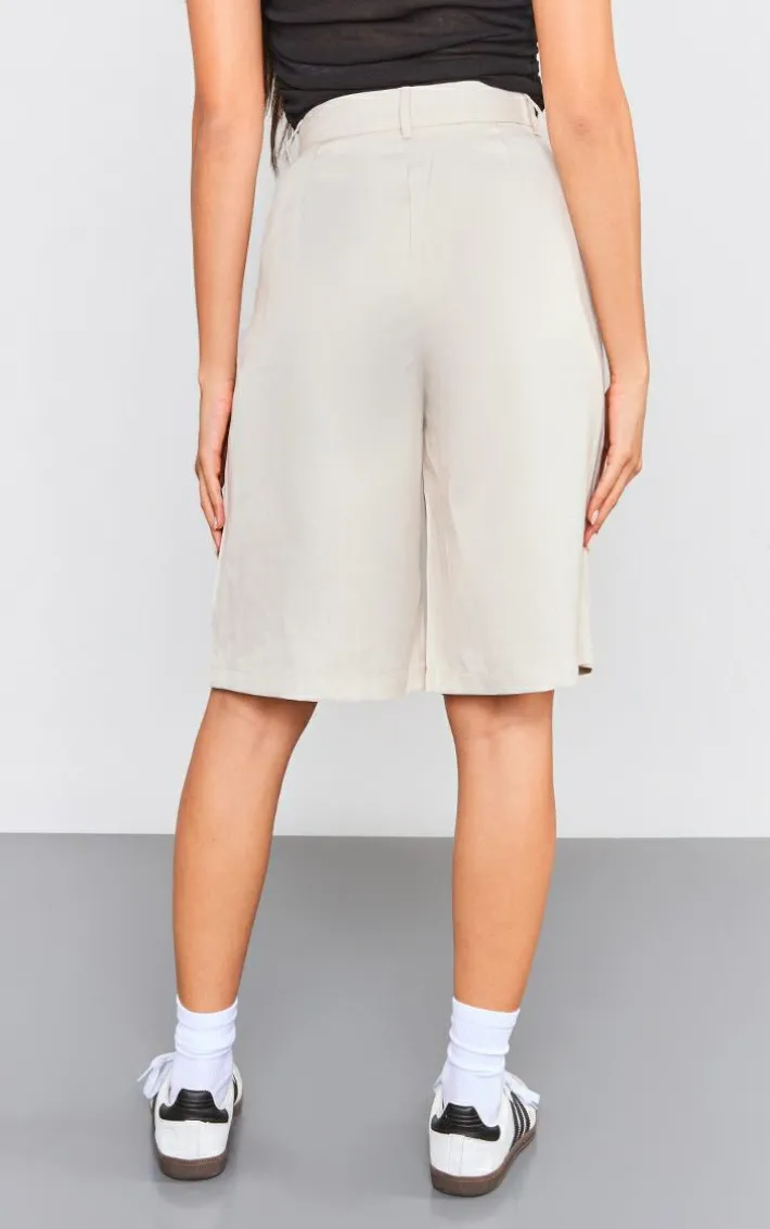 Stone Woven Tailored Bermuda Jorts