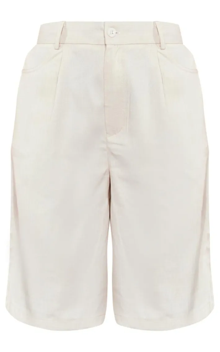 Stone Woven Tailored Bermuda Jorts