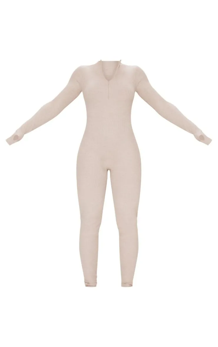 PrettyLittleThing Knitted Loungewear*Zip Detail Knitted Jumpsuit