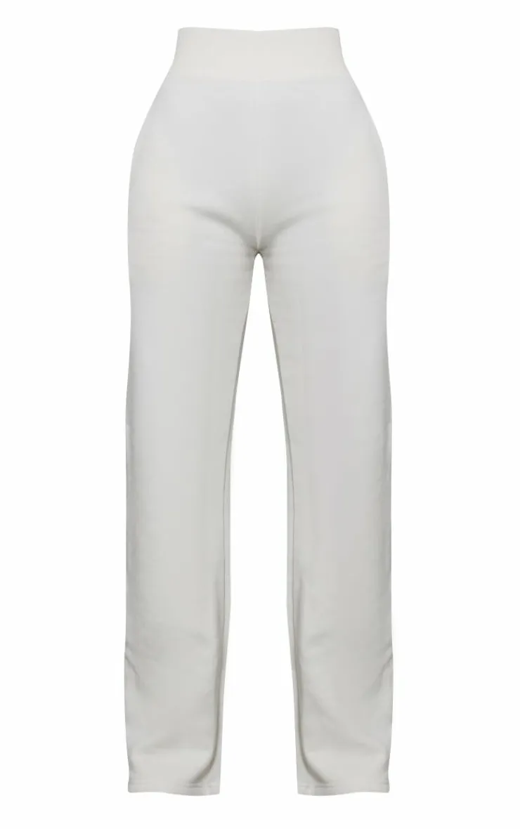Online PrettyLittleThing Tall High Waist Wide Leg Sweatpants Cream