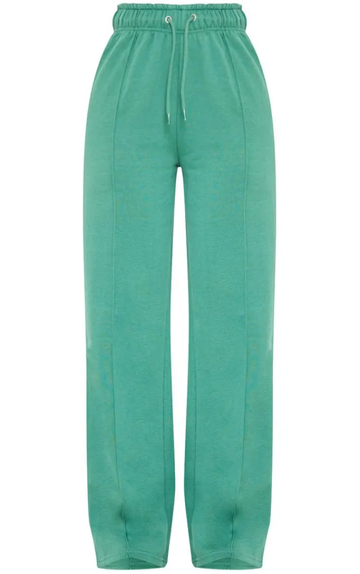 Discount PrettyLittleThing Tall Seam Detail Straight Leg Sweatpants Dark Teal