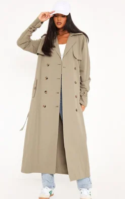 PrettyLittleThing Trench Coats*Tall Panel Detail Belted Trench Coat