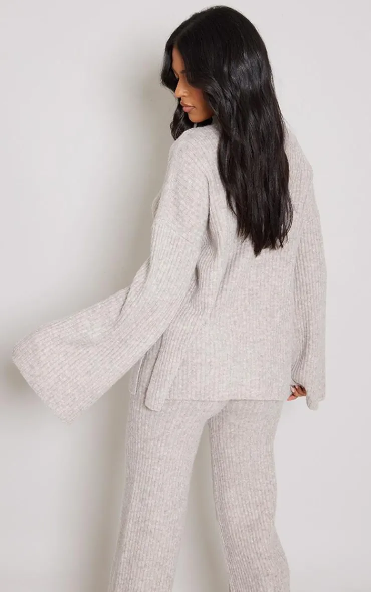 Hot PrettyLittleThing Tall Light Luxe Rib Knit Oversized Sweater Brown