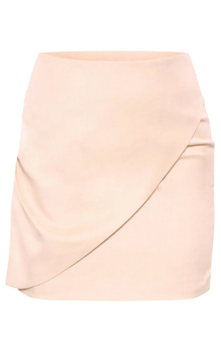 Sale PrettyLittleThing Tall Light Tailored Mini Skirt Taupe