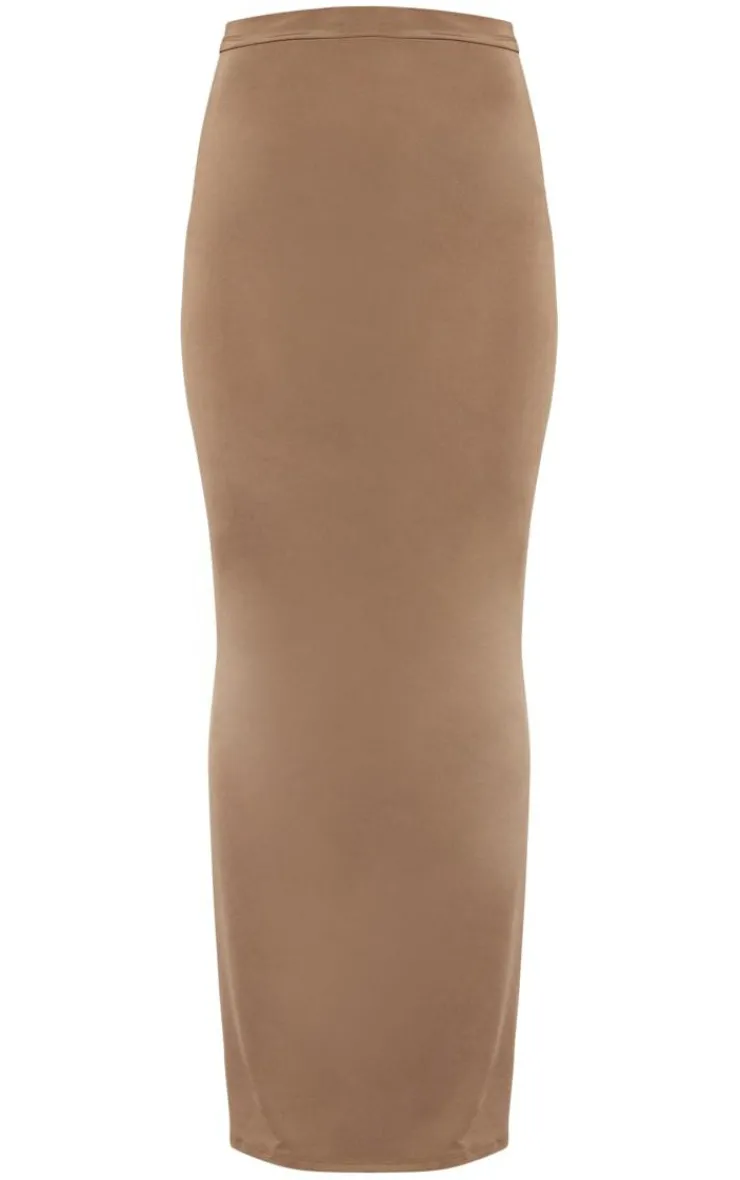 Outlet PrettyLittleThing Tall Midaxi Skirt mocha brown