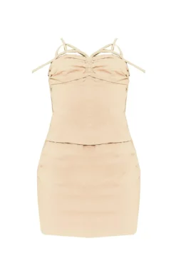 Tall Linen Look Corset Mini Dress-PrettyLittleThing Outlet