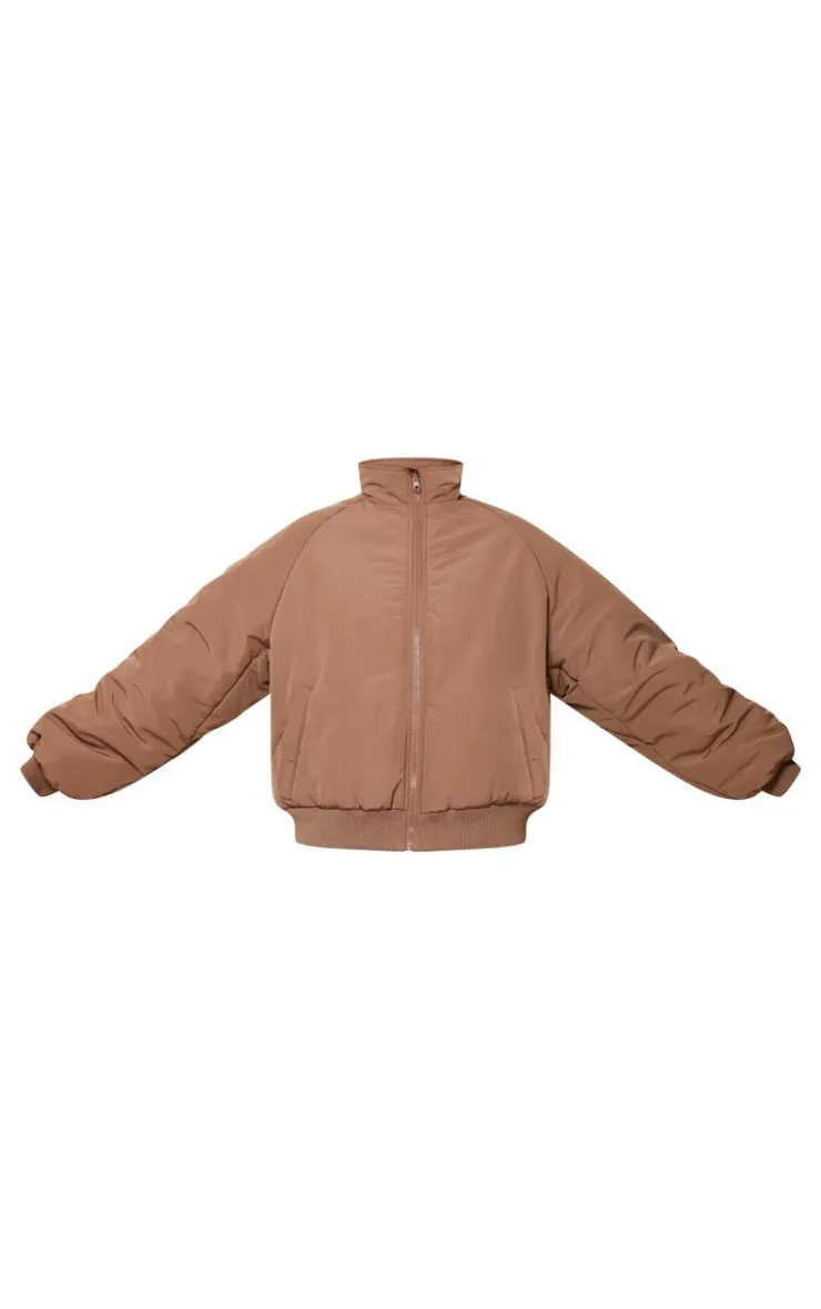 PrettyLittleThing Puffer Jackets*& Sand Reversible Bomber Puffer Jacket
