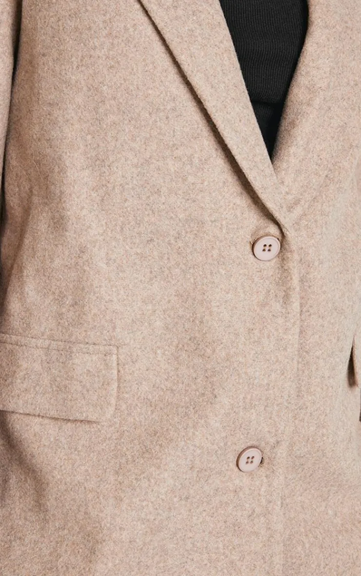 PrettyLittleThing Wool Coats*Brushed Wool Look Tailored Blazer