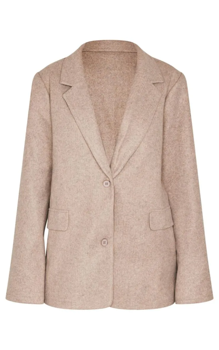 PrettyLittleThing Wool Coats*Brushed Wool Look Tailored Blazer