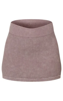 PrettyLittleThing Snatched*Faded Snatched Rib Micro Mini Skirt