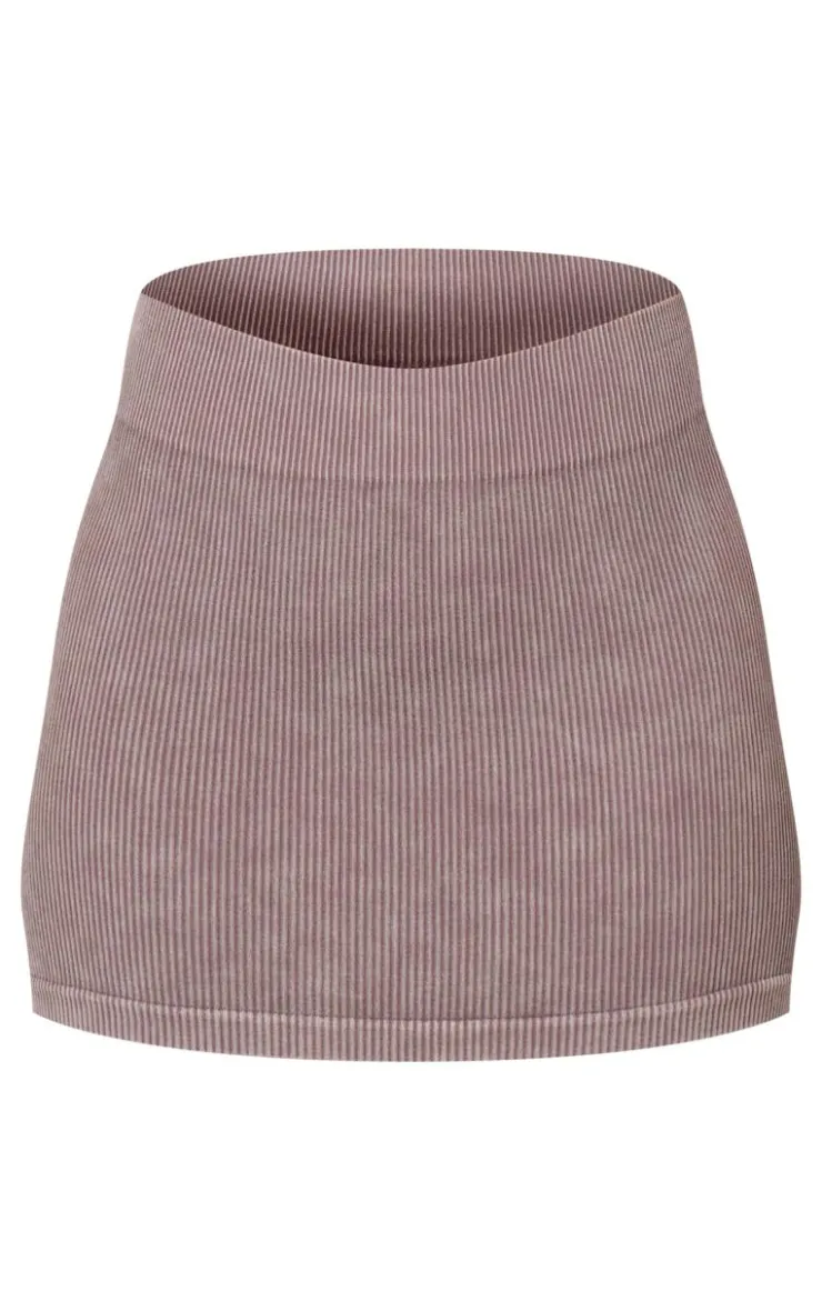 PrettyLittleThing Snatched*Faded Snatched Rib Micro Mini Skirt