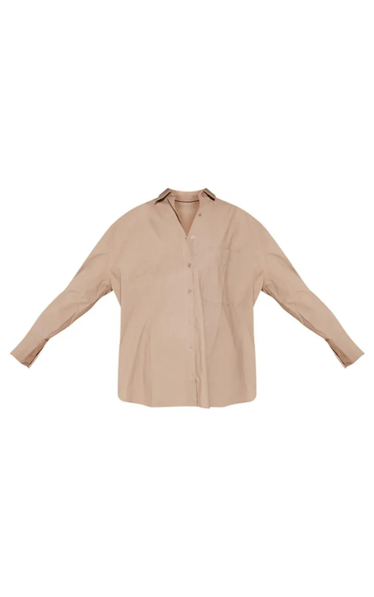 PrettyLittleThing Shirts*Linen Look Pocket Detail Oversized Shirt