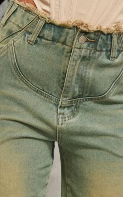 Vintage Raw Edge Waistband Boyfriend Jeans