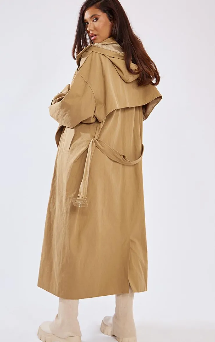 PrettyLittleThing Trench Coats*Warm Hooded Oversized Woven Trench Coat