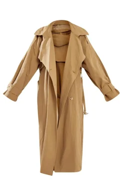 PrettyLittleThing Trench Coats*Warm Hooded Oversized Woven Trench Coat