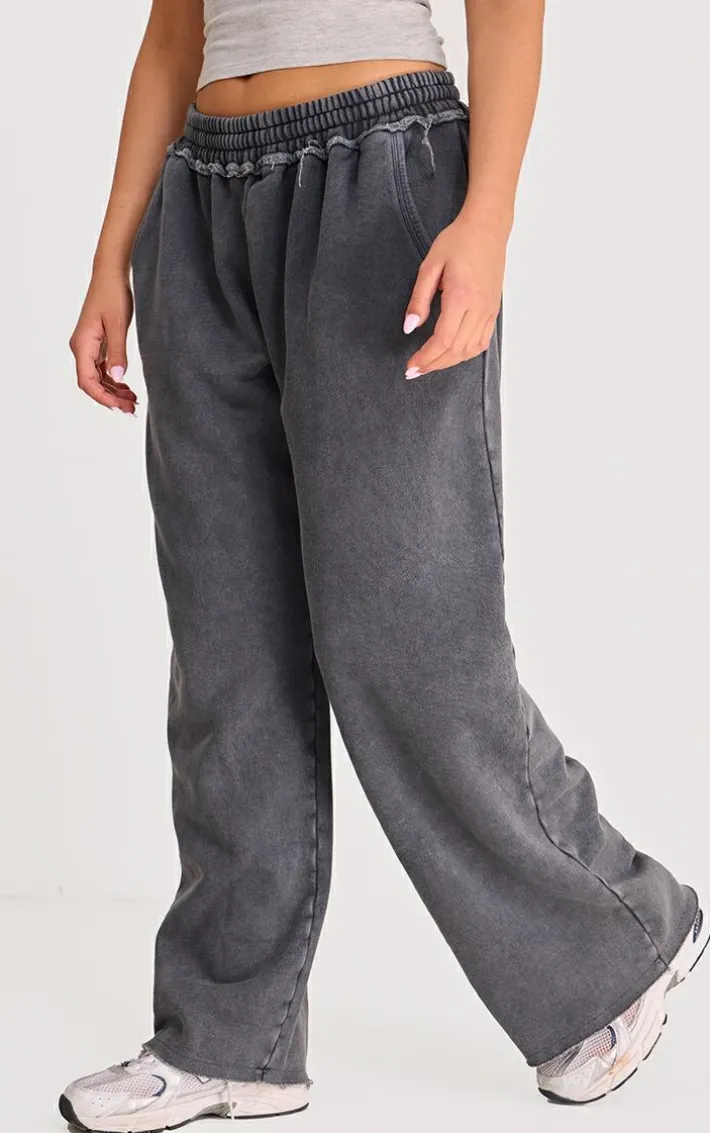Washed Charcoal Extreme Oversized Slouchy Wide Leg Sweatpants