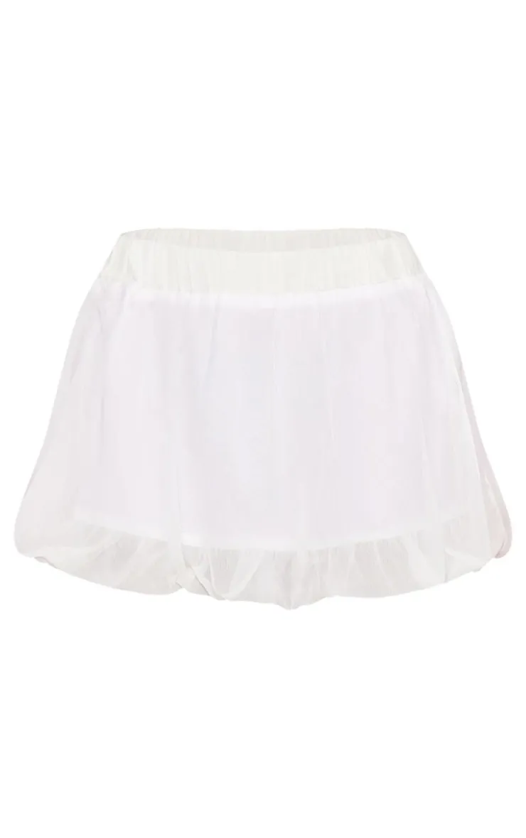Outlet PrettyLittleThing Chiffon Ruched Mini Ruffled Skirt White