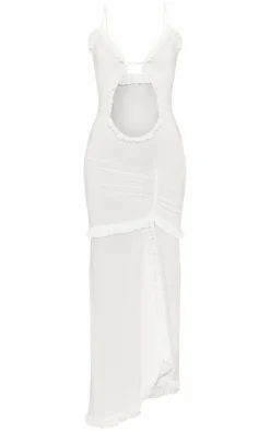 White Cut Out Cami Split Hem Midaxi Dress-PrettyLittleThing Outlet