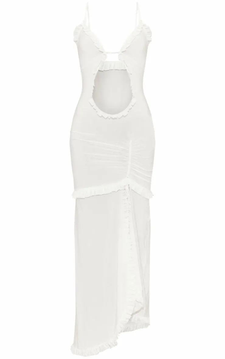 White Cut Out Cami Split Hem Midaxi Dress-PrettyLittleThing Outlet