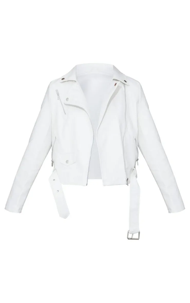 PrettyLittleThing Faux Leather Jackets*Faux Leather Regular Fit Belted Biker Jacket