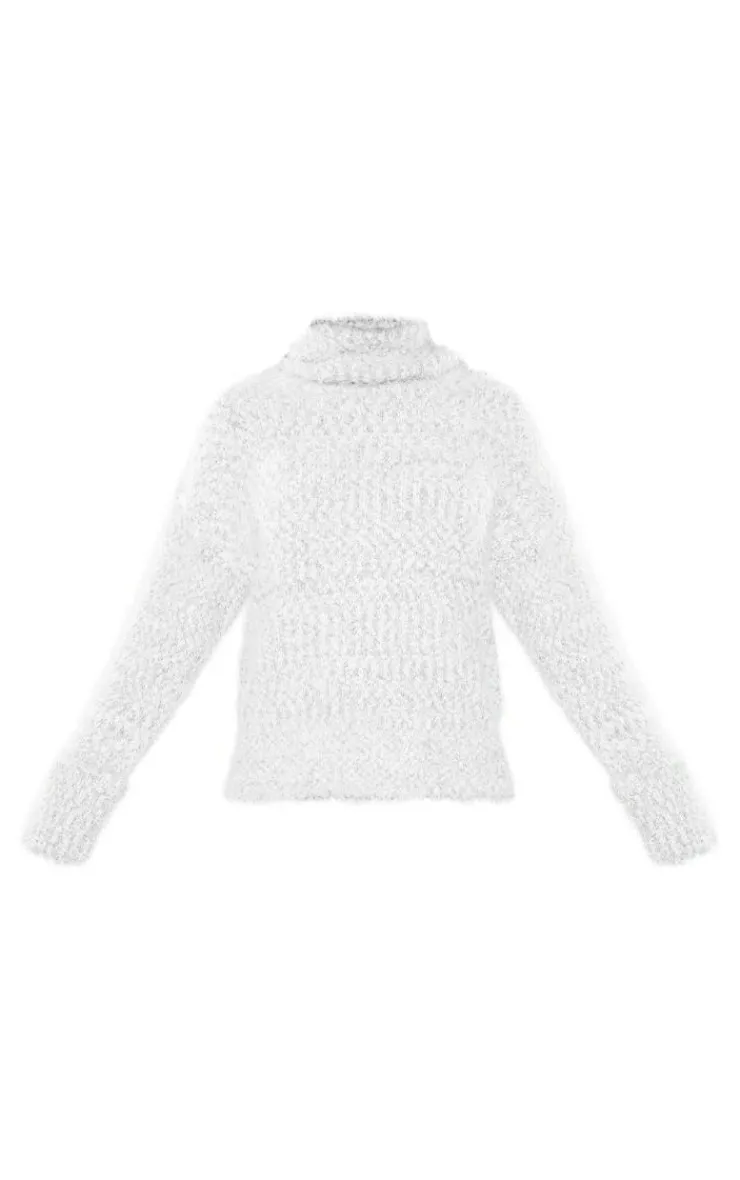 PrettyLittleThing Sweaters*Fluffy Roll Neck Knit Sweater