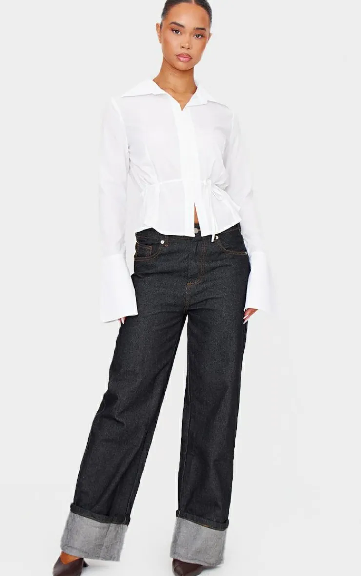 PrettyLittleThing Shirts*Hook And Eye Flare Sleeve Shirt